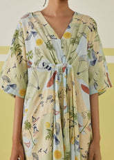 A Model Wearing Multicolor Palmy Summer Kaftan Dress, curated by Only Ethikal